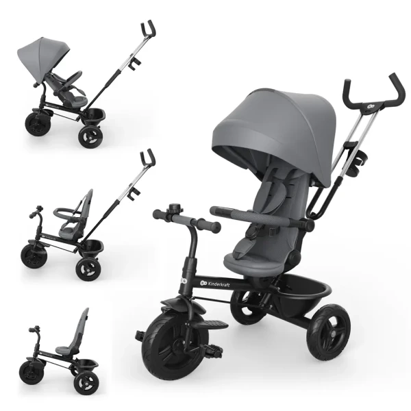 KINDERKRAFT Trojkolka Aston 2 Plus Grey, 9m+