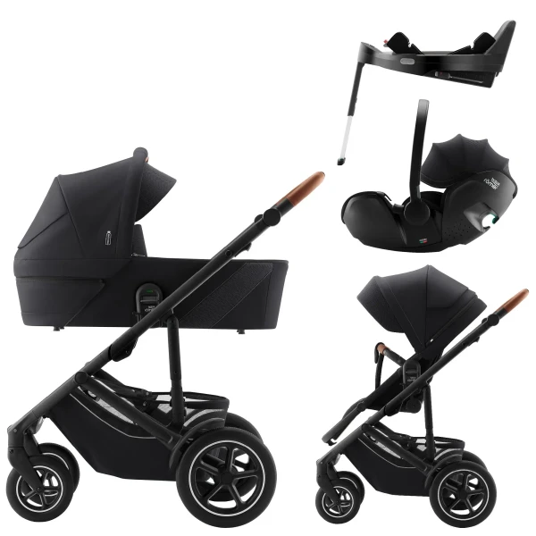BRITAX Set Kočík Smile 5Z + hlboká vanička + autosedačka Baby-Safe PRO + Vário Base 5Z, Galaxy Black