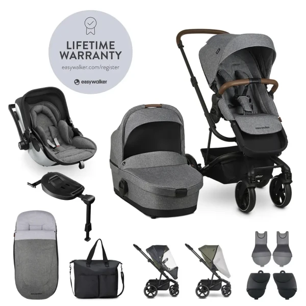 EASYWALKER Set XXL Kočík Harvey3 Exclusive Grey + KIDDY Evoluna i-size 2 Grey Melange Icy Grey