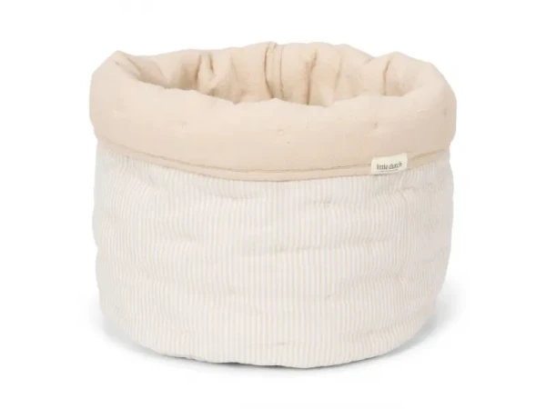 Little Dutch Košík textilný malý Pure Soft Beige Stripe