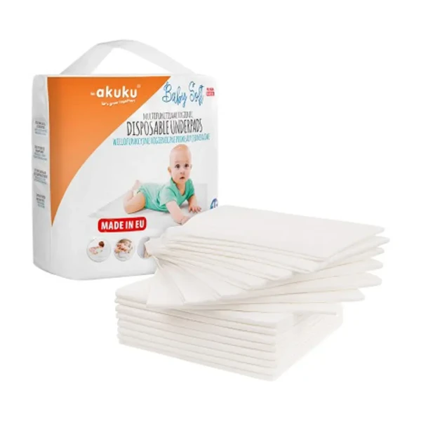 AKUKU Jednorazové hygienické podložky Baby Soft 40x60cm 15ks
