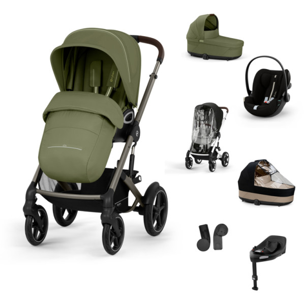 CYBEX Kombinovaný kočík TALOS S LUX SET XL - Moss Green - taupe rám