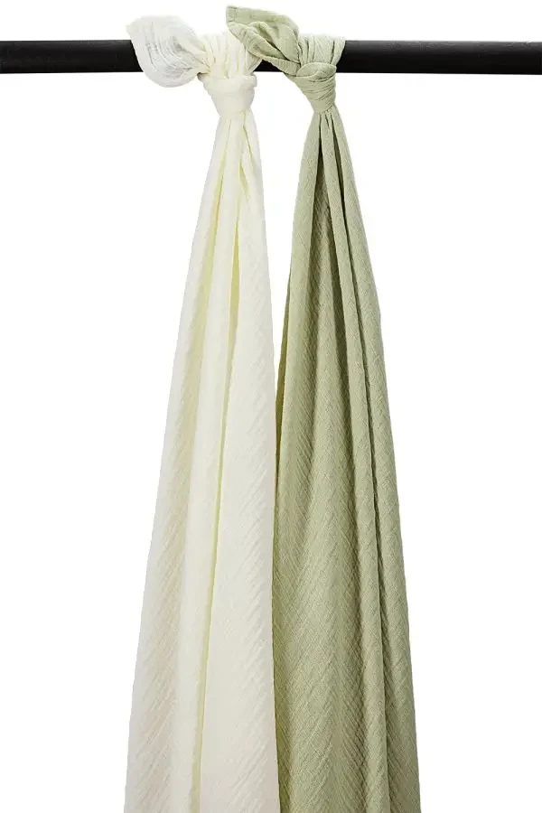 Meyco Mušelínové plienky 2-balenie Natural/soft olive