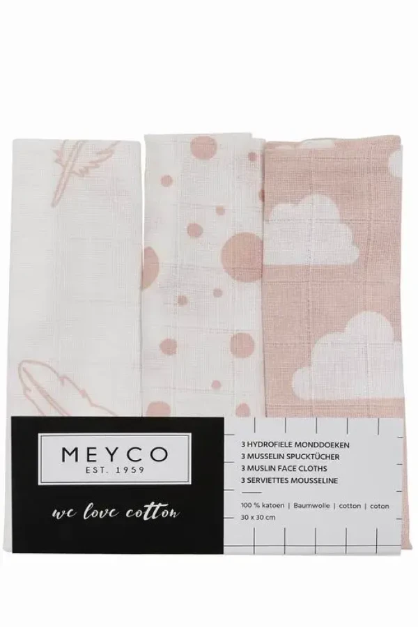 Meyco Plienka-žinka Feathers-clouds-dots pink/white