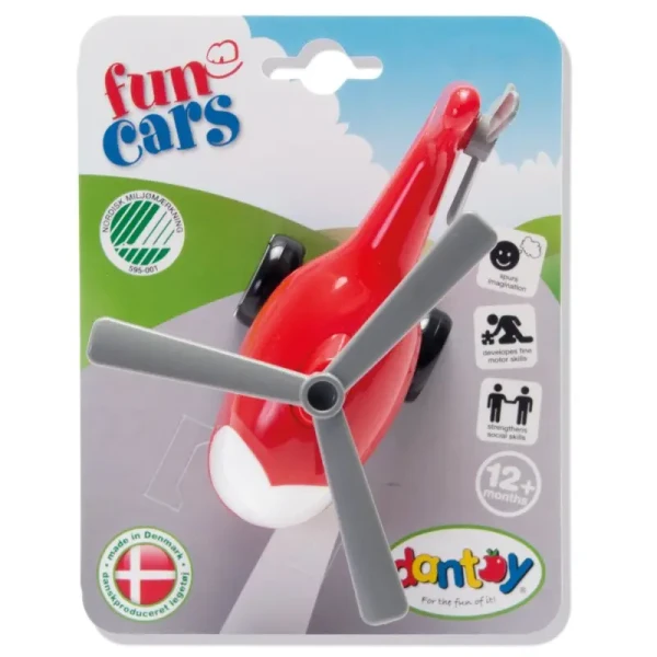 DANTOY Fun Cars vrtuľník červený 1ks 12m+