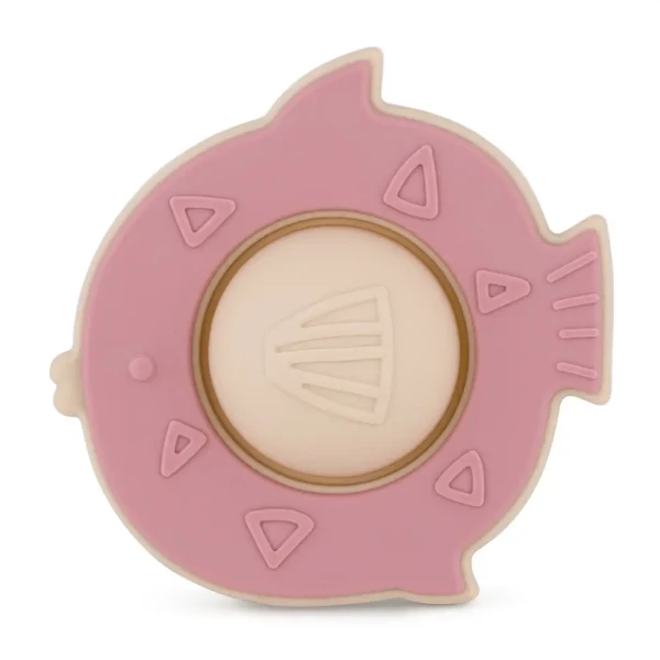PETITE&MARS Hračka silikónová Fish Fiona Dusty Rose 6m+