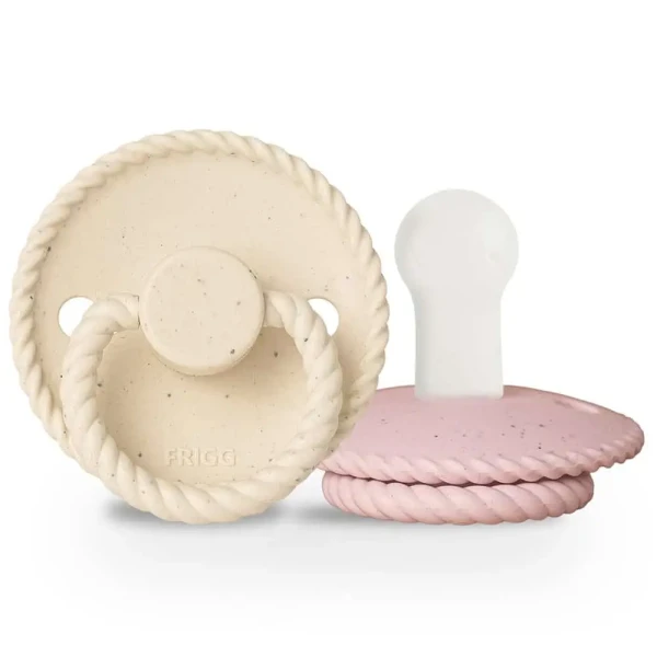 FRIGG DVOJBALENIE CUMLÍKOV MINI MOCHA VANILLA CREAM/ ROSE LATTE, 6-18M, SILIKÓN