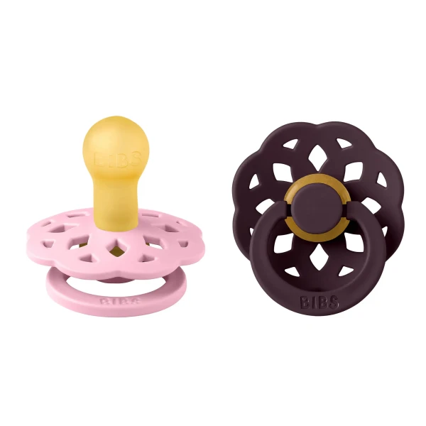 BIBS Boheme cumlíky z prírodného kaučuku 2ks - veľkosť 1 baby-pink-plum