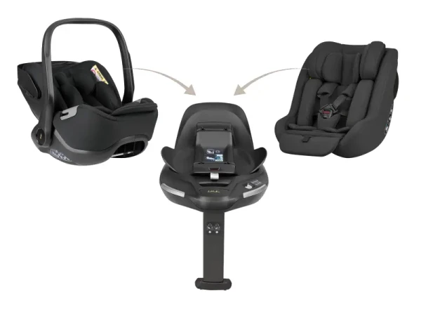 KikkaBoo Set i-Class 360 i-SIZE Autosedačka 40-87cm + Autosedačka 40-105cm + Základna otočná Noir