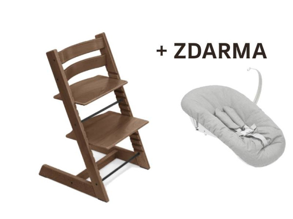 Stolička Stokke Tripp Trapp Oak Warm Brown + newborn set ZDARMA