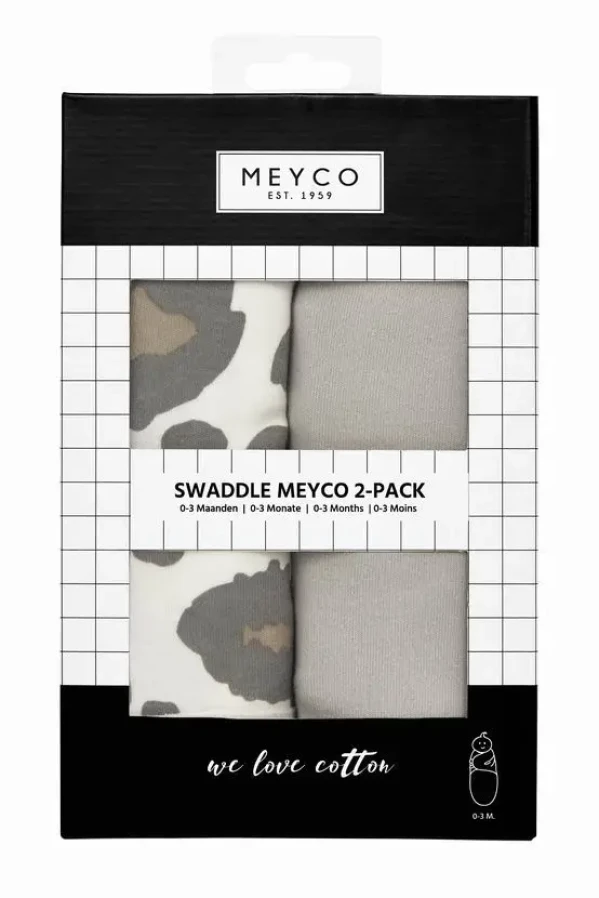 Meyco Zavinovačka 2-balenie 0-3 mesiace - Panther neutral / Uni grey