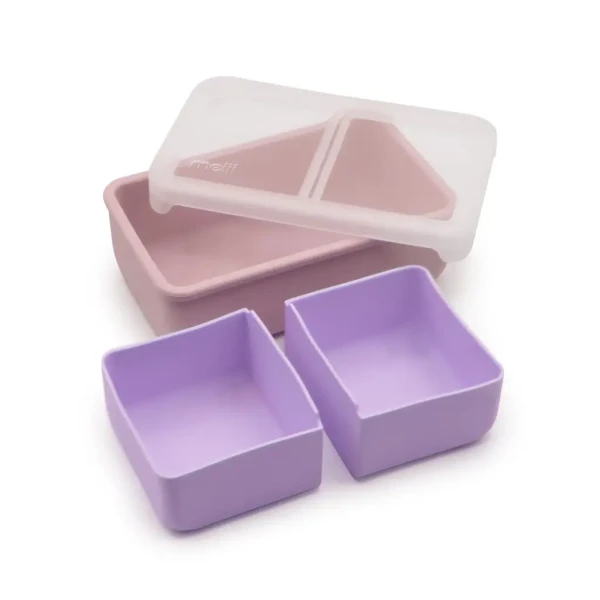 Melii Silikónový bento box na desiatu 700 ml - ružový/fialový