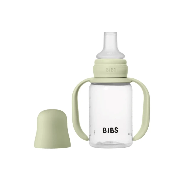 BIBS detská fľaša so silikónovým náustkom 150 ml sage