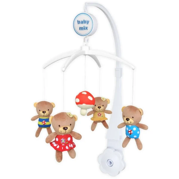 BABY MIX Kolotoč nad postieľku Medvedíky s muchotrávkou