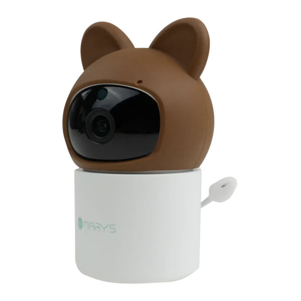 Mary's Baby monitor s kamerou, rotační, s WiFi TUYA - medvedík, hnedá