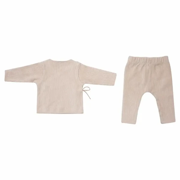 Witlof for kids set oblečenie 50/56 Soft Sand velvet rib