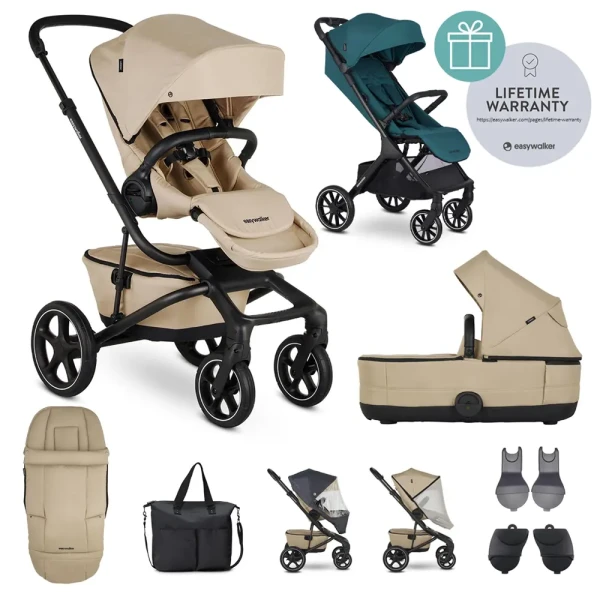 EASYWALKER Kočík kombinovaný Jimmey Sand Taupe XXL RWS + Jackey XL Teal Green