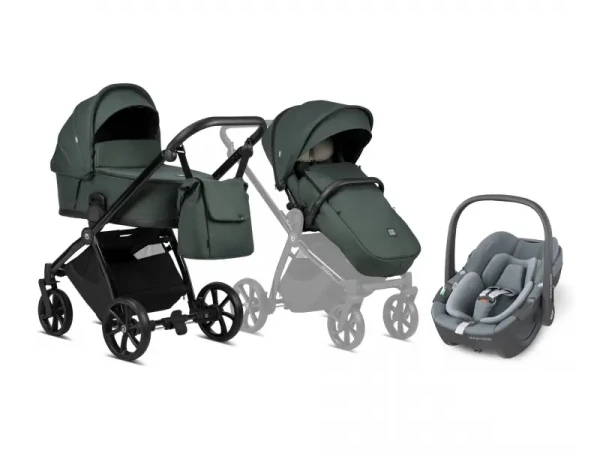 Tutis Kočík Mio Plus 2v1 Pacific Green + Maxi-Cosi Pebble 360 autosedačka Essential Grey