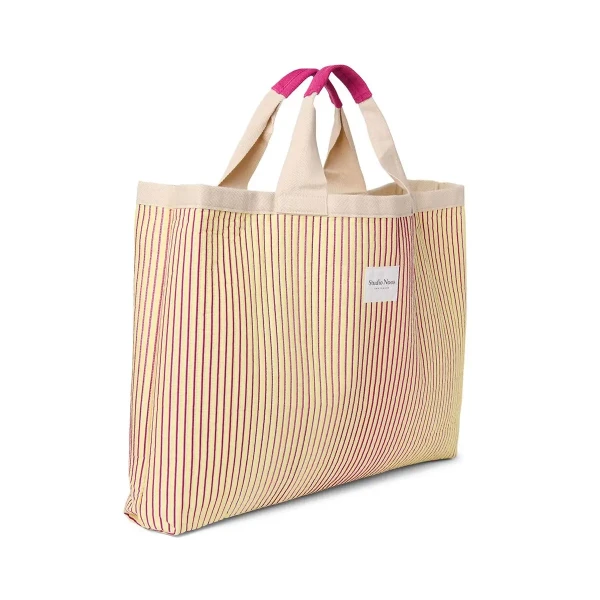STUDIO NOOS - Poplin BEACH BAG - plážová taška Butter Yellow Stripped