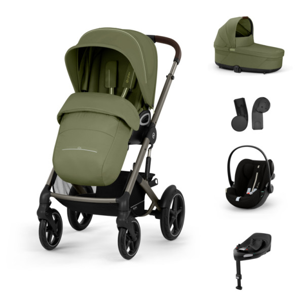CYBEX Kombinovaný kočík TALOS S LUX SET M - Moss Green - taupe rám