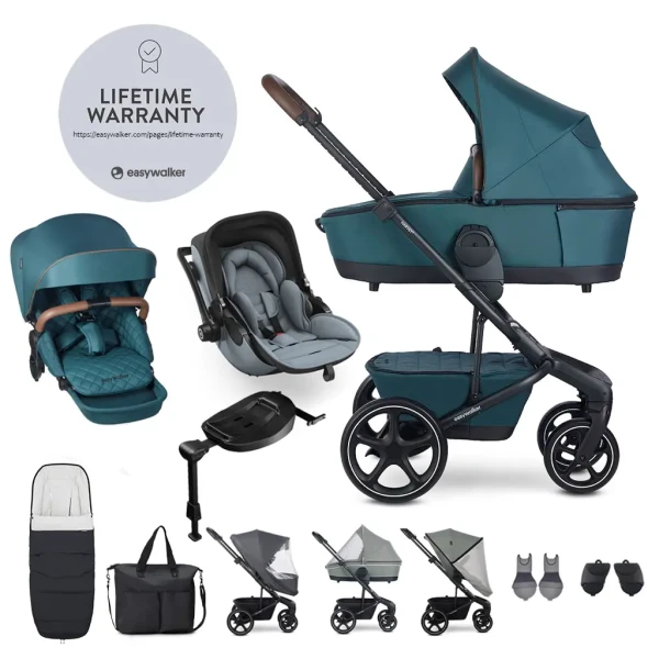 EASYWALKER Set XXL Harvey 5 Premium Jade Green + KIDDY Evoluna i-size 2 + základňa