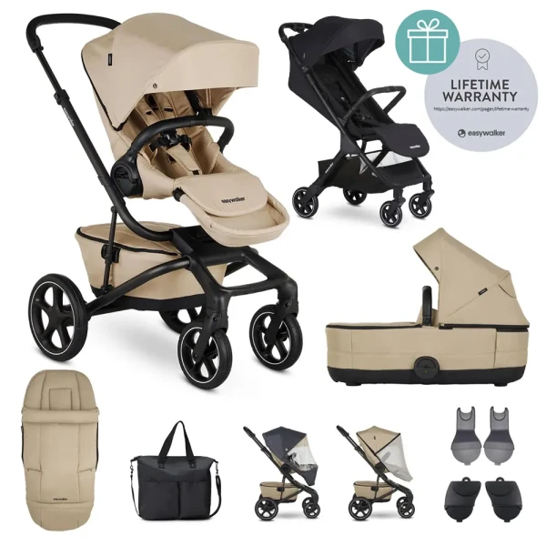 EASYWALKER Kočík kombinovaný Jimmey Sand Taupe XXL RWS + Jackey Shadow Black