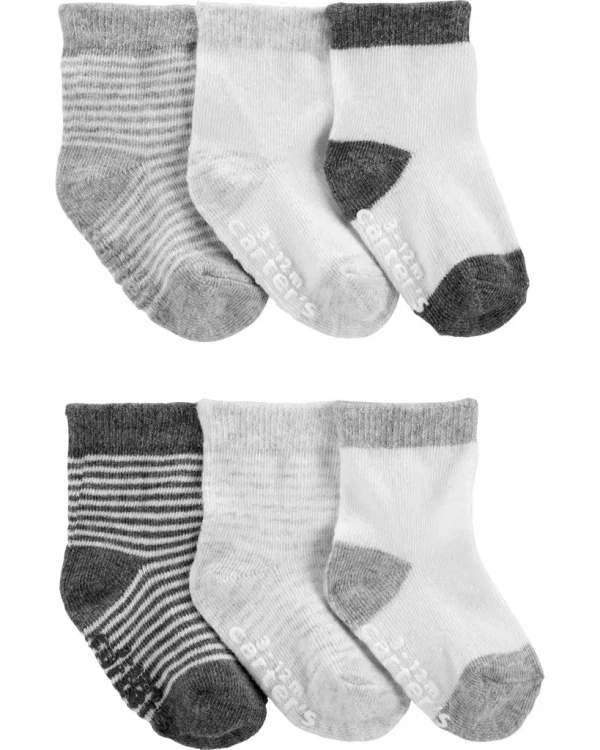 CARTER'S Ponožky Grey chlapec 6ks NB