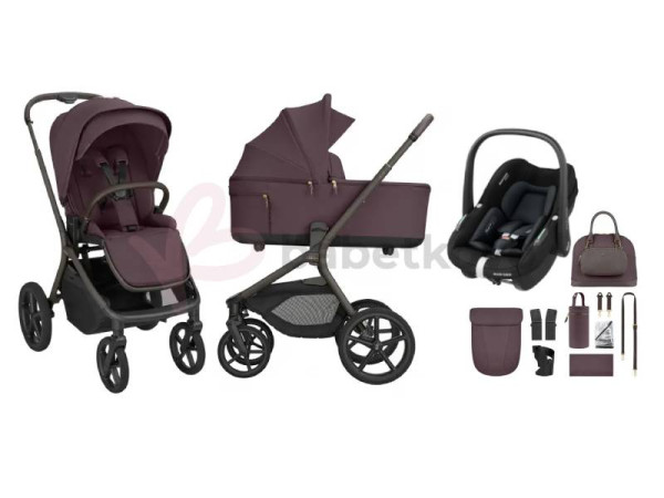 KikkaBoo Kočík 2v1 Goya + autosedačka Maxi-Cosi Pebble S Platinum Merlot