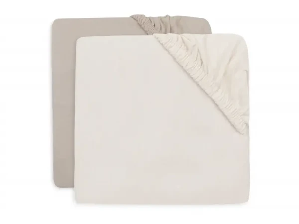 Jollein Napínacia plachta 140/150 x 70/75 cm 2 ks Oatmeal/Sand