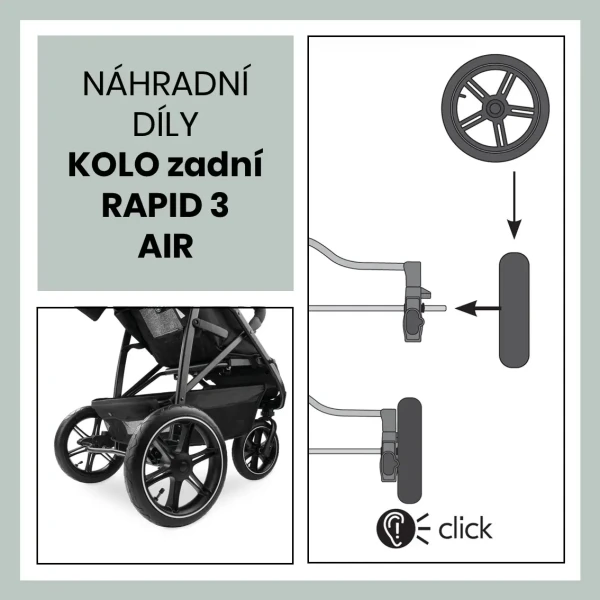 Hauck Koleso ZADNÉ Rapid 3 AIR