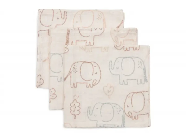 Jollein Obrúsky mušelínové 3 ks 31x31cm Elephant Tales