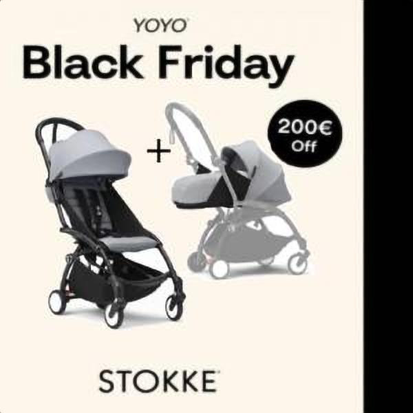 STOKKE® YOYO³ športový kočík 6+ Black/Stone + Newborn Pack ZDARMA