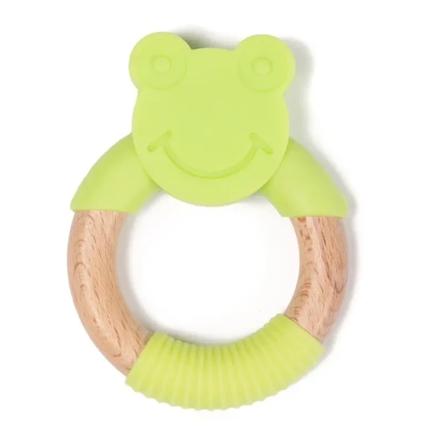 Bo Jungle Hryzátko B-TEETHER ANIMAL WOOD Green Frog