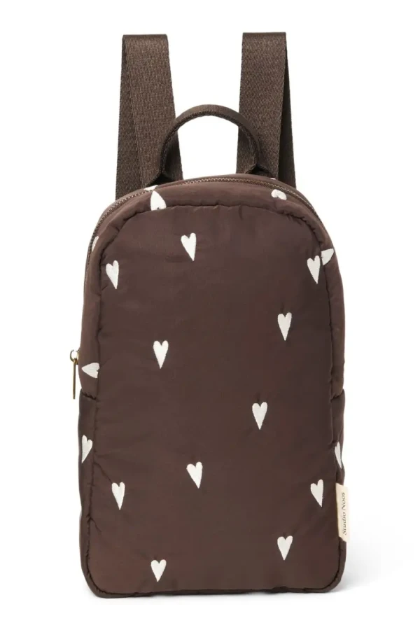 STUDIO NOOS - Puffy Mini BACKPACK - batôžtek Brown Hearts