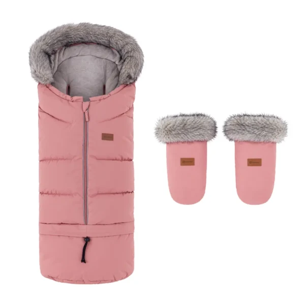 PETITE&MARS Set zimný fusak Arctic 4v1 + rukavice na kočík Fjora Old Rose