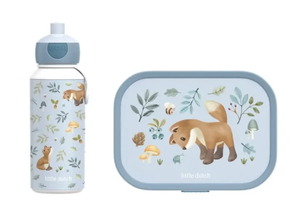 Little Dutch Desiatový set (fľaša 400ml+box) Forest Friends