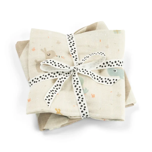 DONE BY DEER Mušelínové plienky Celebration 2ks - pieskové