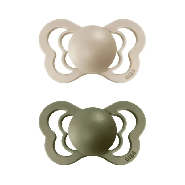 BIBS Couture ortodontické cumlíky z prírodného kaučuku 2ks - veľkosť 1 | Vanilla / Olive