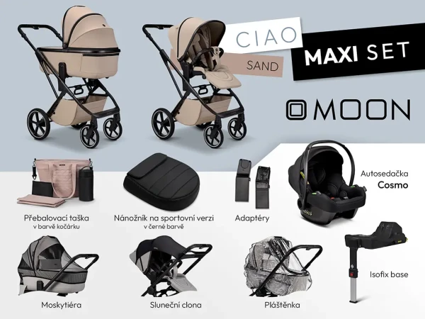 MOON Kombinovaný kočík CIAO MAXI set - Sand