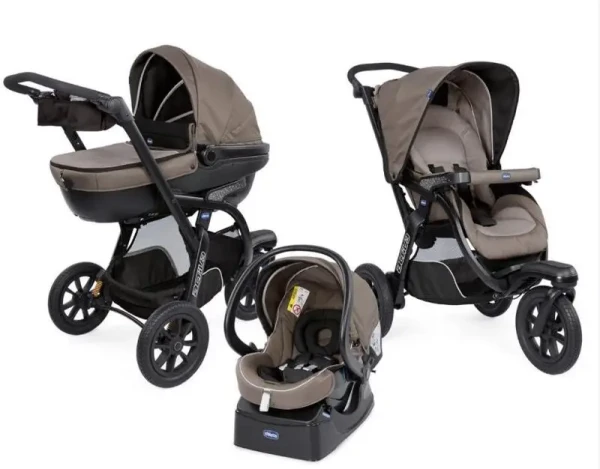 CHICCO Kočík trojkombinácia Trio Activ3 Dark Beige