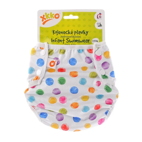 XKKO Jednoveľkostné dojčenské plavky - Watercolour Polka Dots