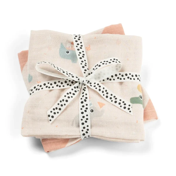 DONE BY DEER Mušelínové plienky Celebration 2ks - ružové