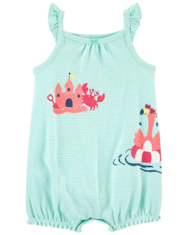 CARTER'S Opaľovačky Flamingo Stripe dievča NB/ veľ. 56