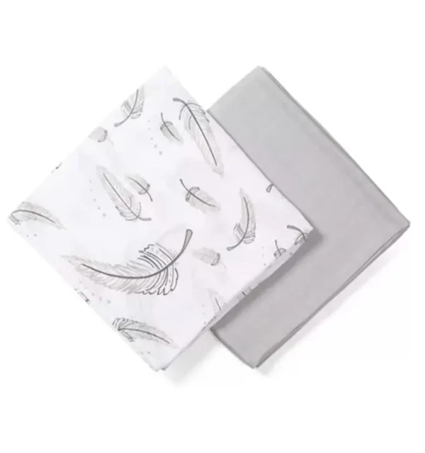 BABYONO Plienky mušelínové Bamboo Feathers 2 ks 120x120 cm