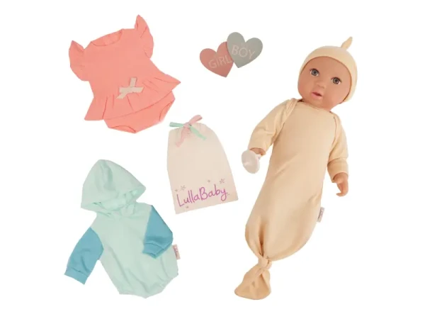 LullaBaby Bábika 35 cm s prekvapením Gender Reveal