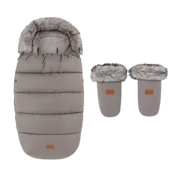 PETITE&MARS Set zimný fusak Comfy 4v1 + rukavice na kočík Fjora Mocha Mousse