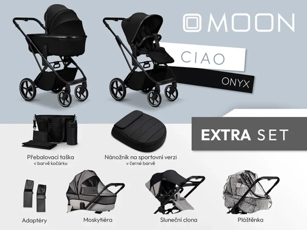 MOON Kombinovaný kočík CIAO EXTRA set - Onyx