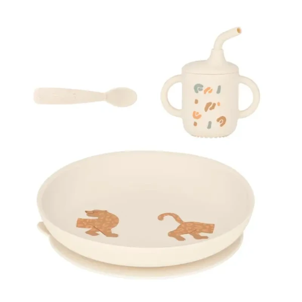 BabyMoov Silikónová jedálenská sada Grown-Up MEAL SET Little Roar