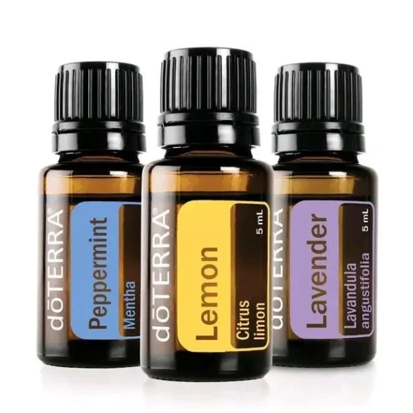 doTERRA Štartovacia súprava olejov, 1x mäta pieporná 5 ml, 1x levanduľa 5 ml, 1x citrón 5 ml