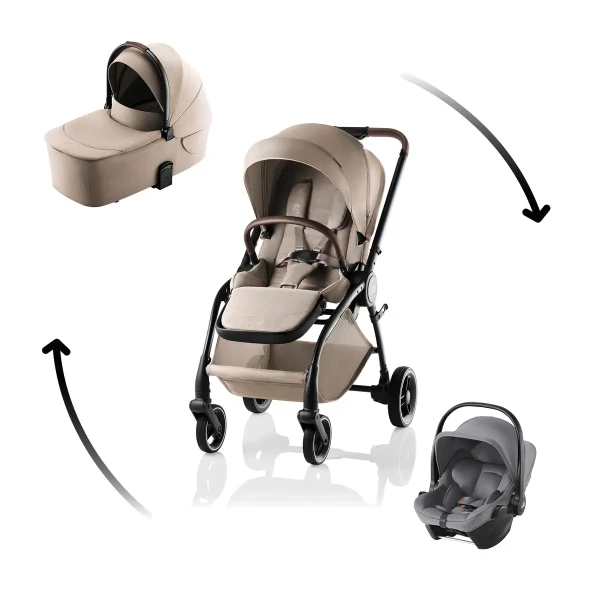 BRITAX Sada Kočík Rio + hlboká korba Style + autosedačka Baby-Safe Core, Teak